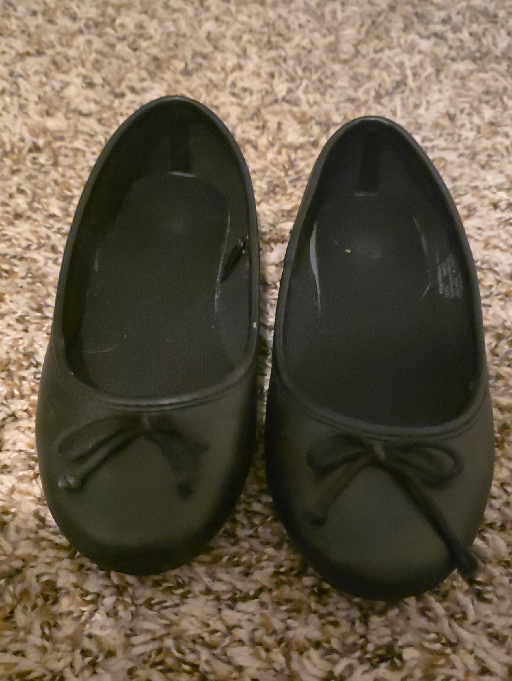 SO, Girls Black Bow Ballet Flats, Size 1